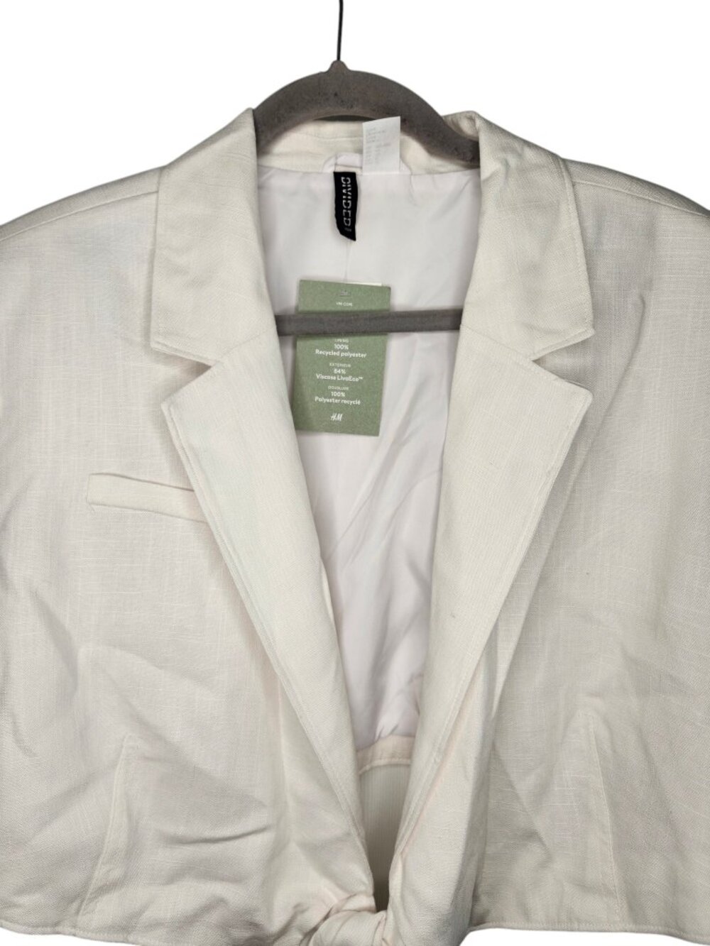 NEW Divided White Tie Front Collared Shrug Blazer Size XL - Picture 3 of 5
